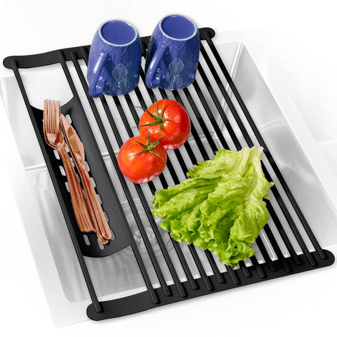 BELLE TERRE roll-up rack over the sink enabling quick drying