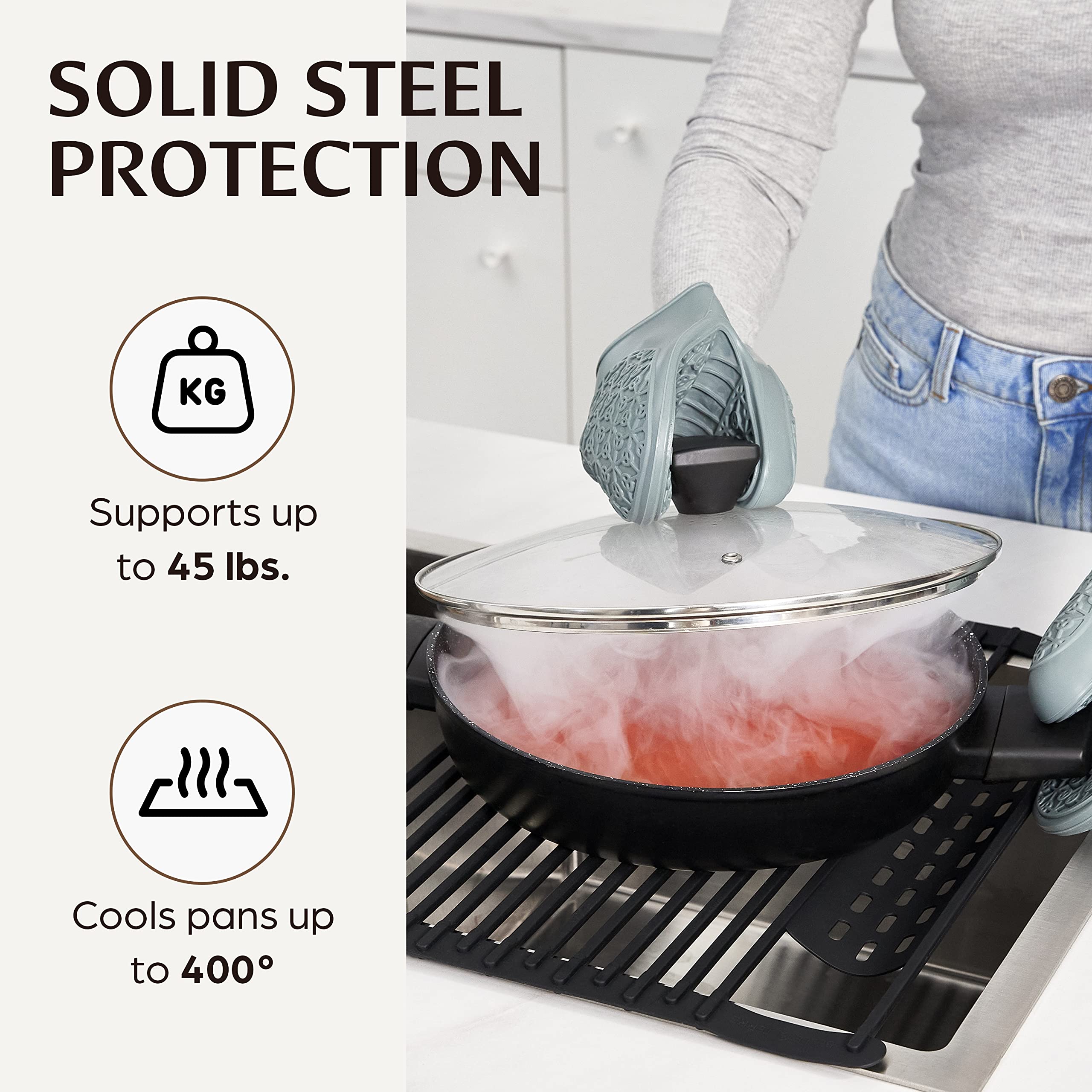 BELLE TERRE rack with built-in utensil tray for organized air drying