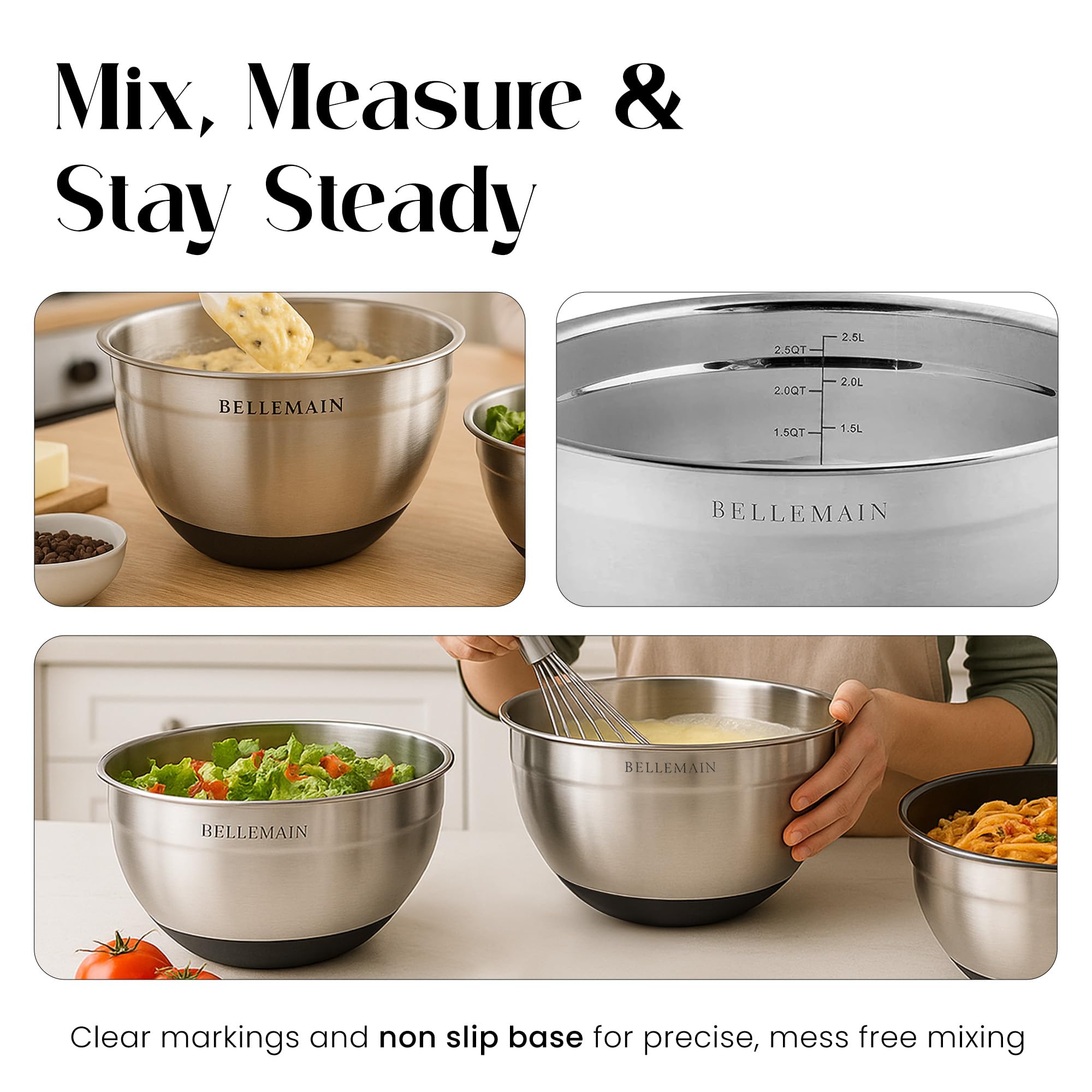 Bellemain 5-quart bowl suitable for large batches and leftovers
