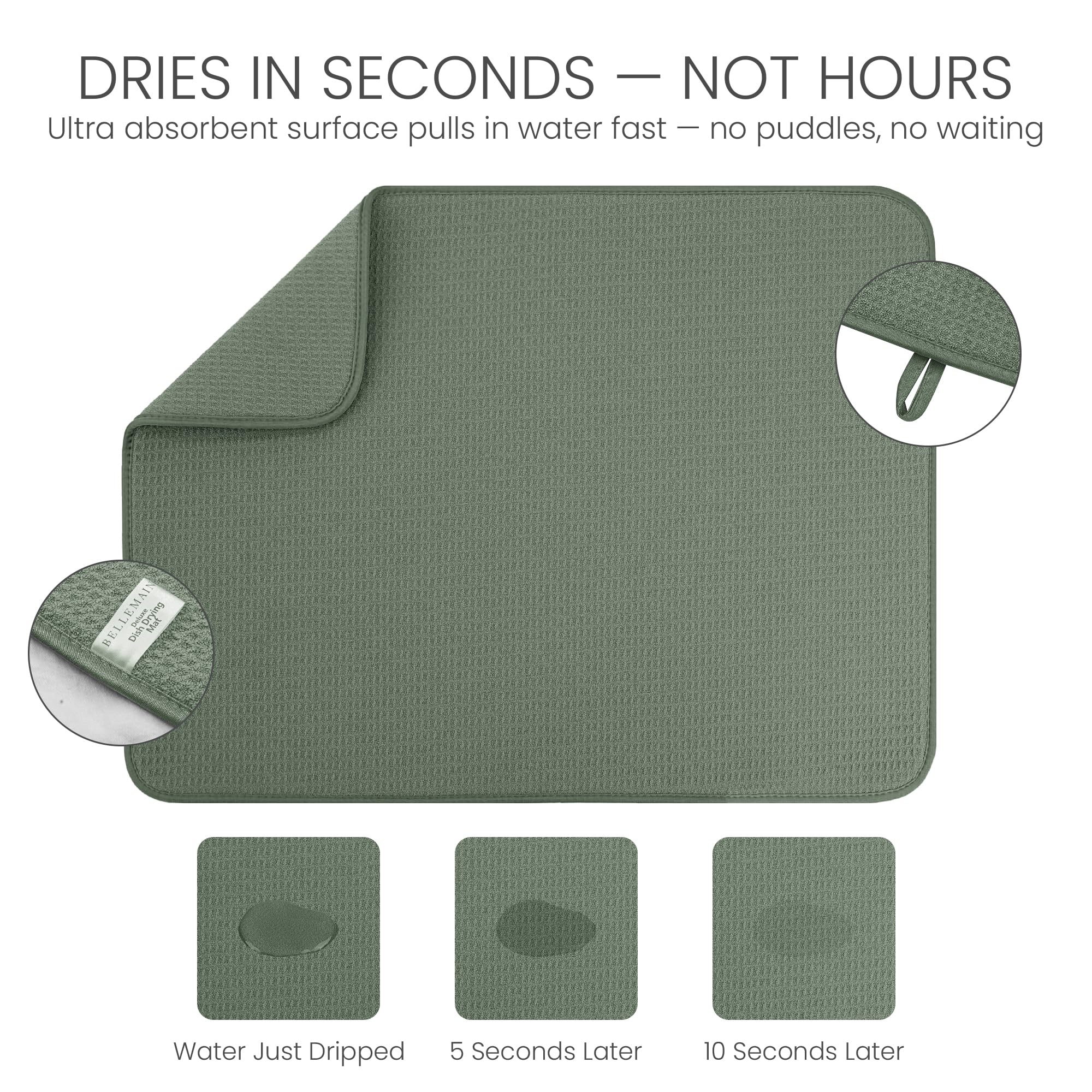 Bellemain dish mat protects countertops while handling delicate glassware safely.