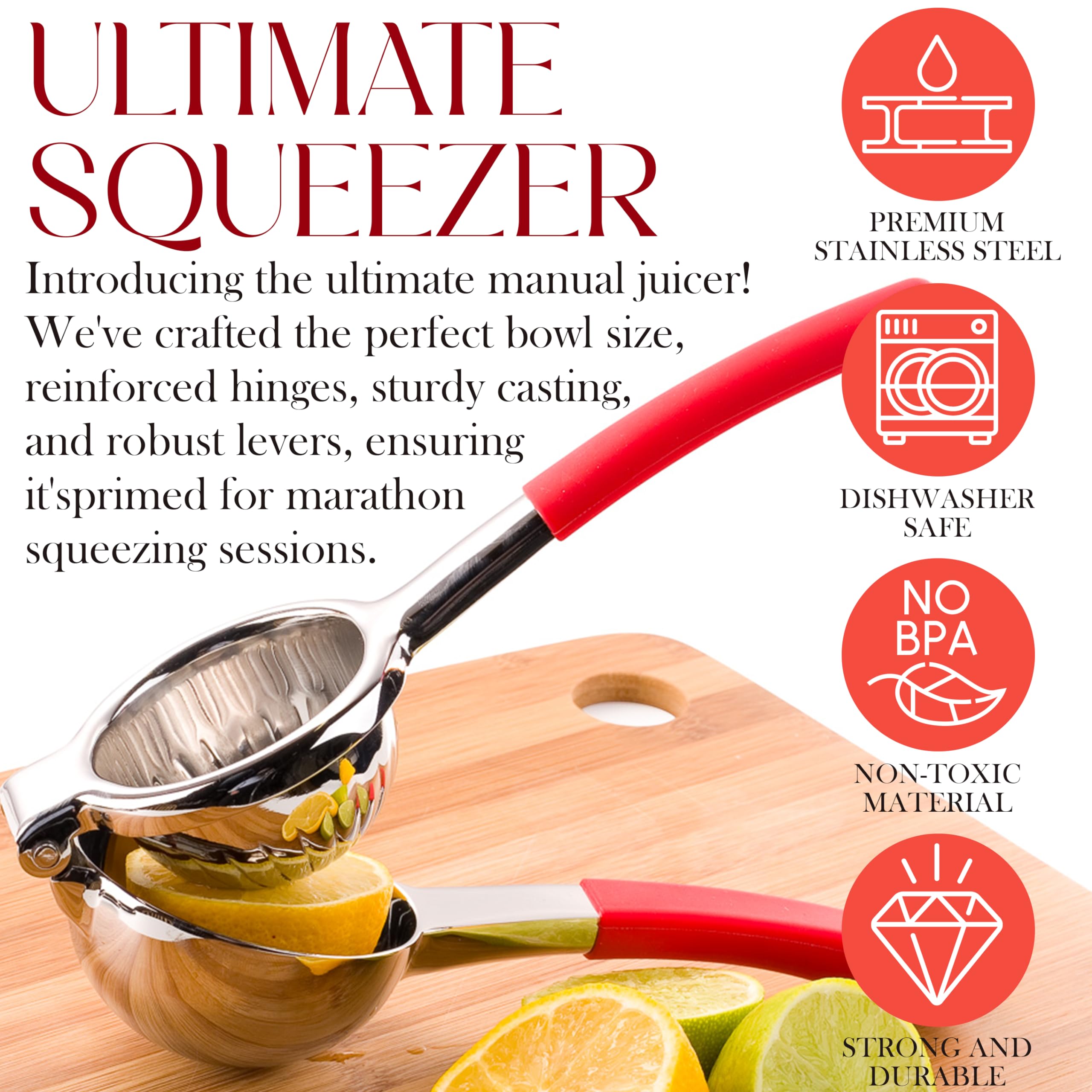 Bellemain citrus juicer is dishwasher-safe for simple cleaning
