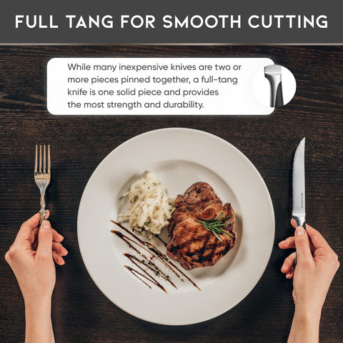 Bellemain dishwasher-safe steak knives for easy cleanup after dinner