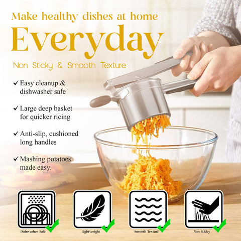 Bellemain ricer ergonomic handle for comfortable pressing in everyday meals