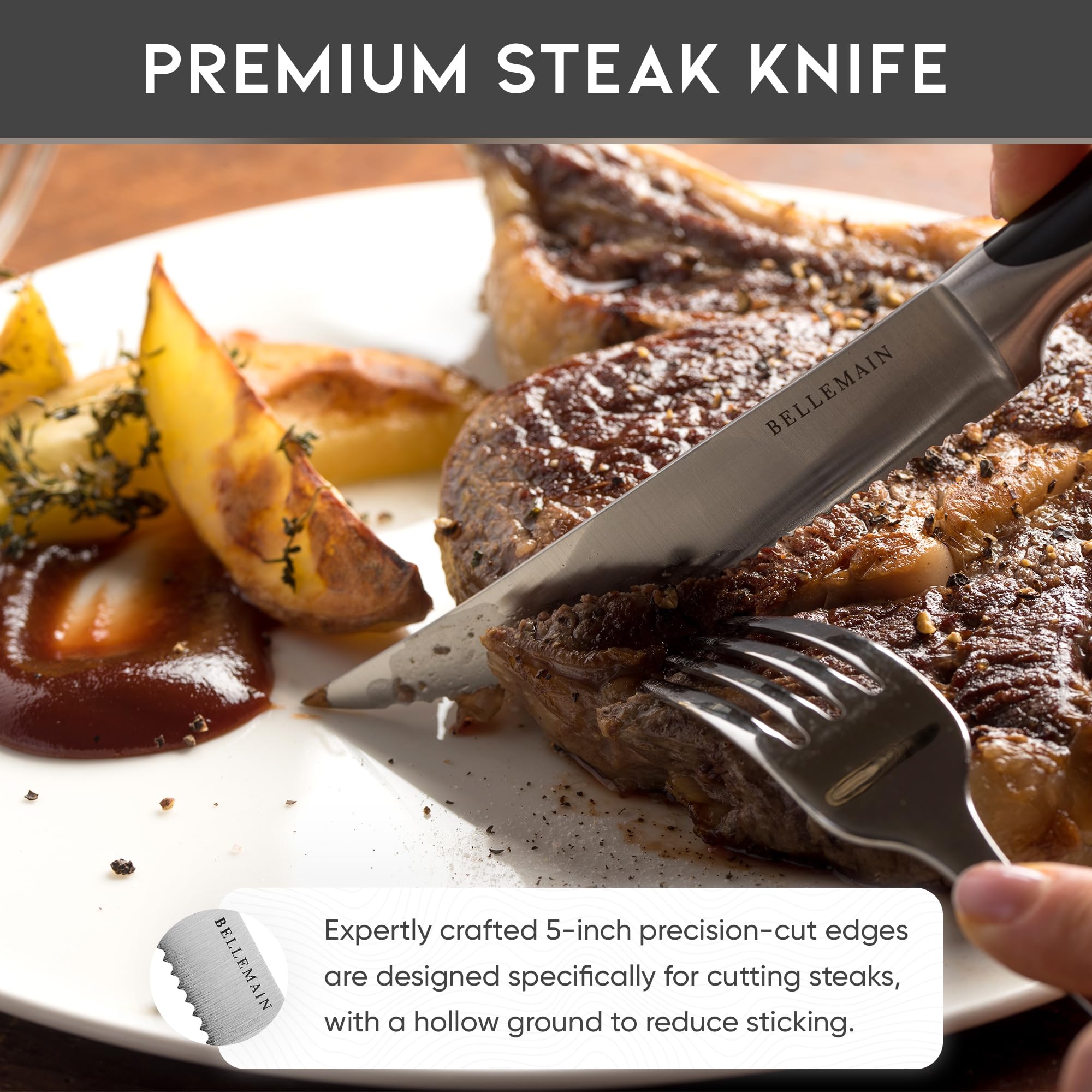Bellemain ice-tempered steel blade for long-lasting sharpness