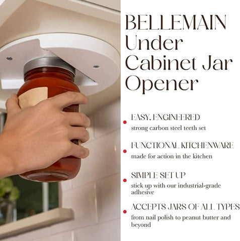 Close-up of Bellemain jar opener teeth for secure grip on jars.
