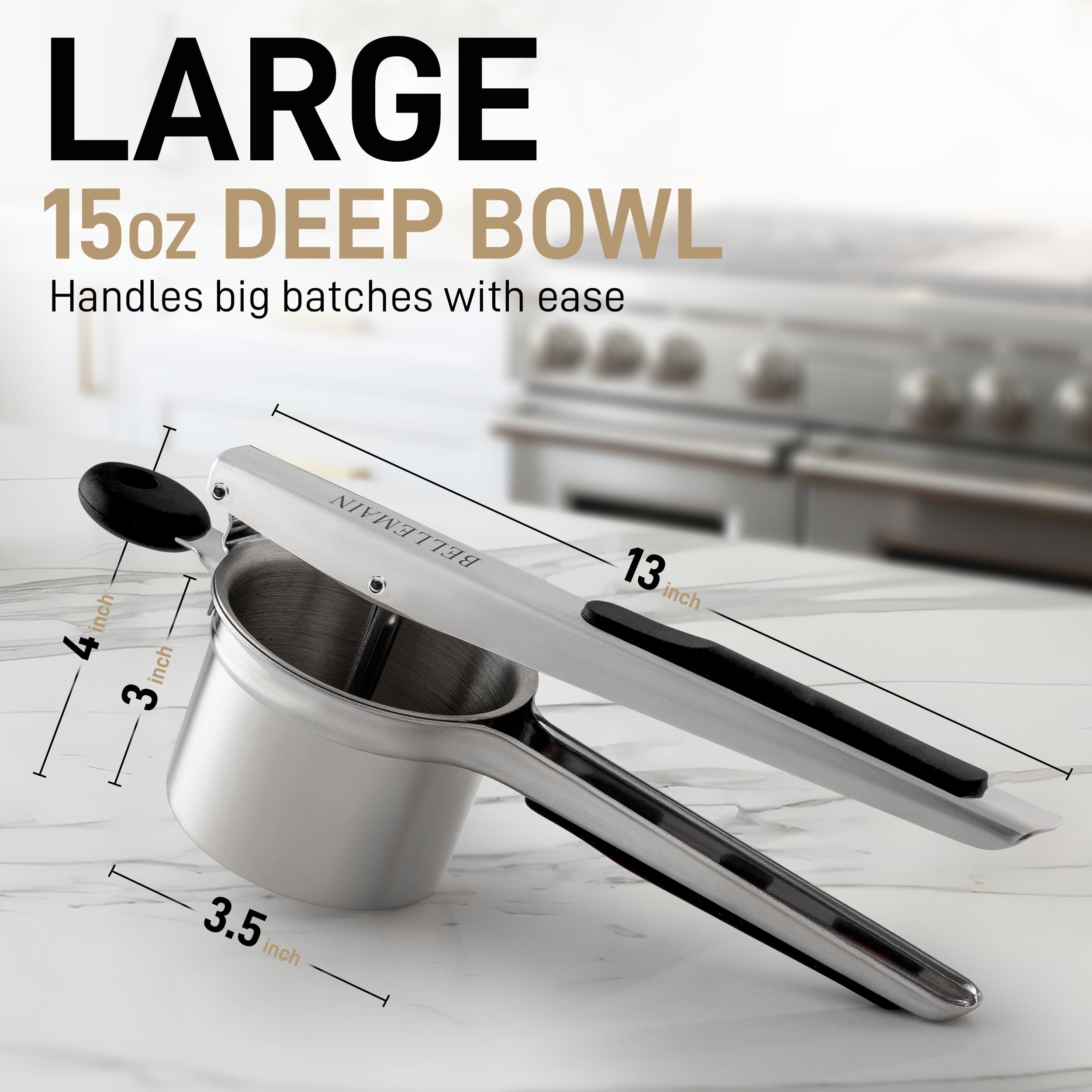 Bellemain potato ricer with hanging hole for storage