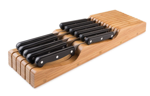 Bellemain knife organizer stores blades safely with blades-down orientation.