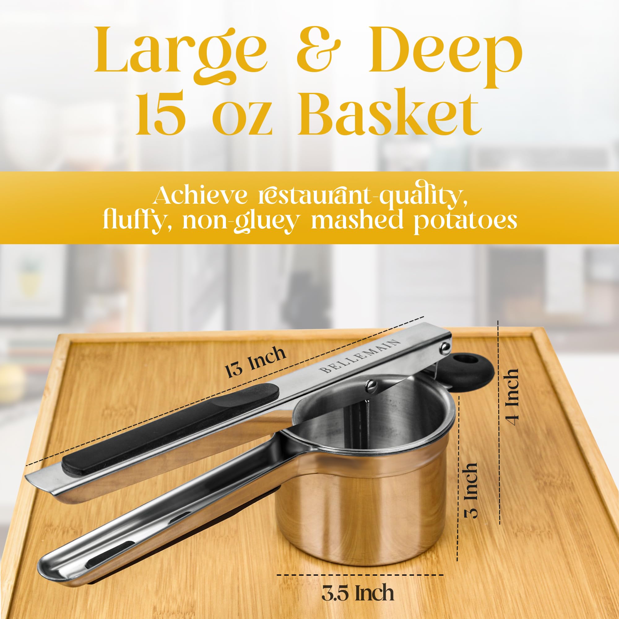 Stainless steel Bellemain ricer built to last daily use