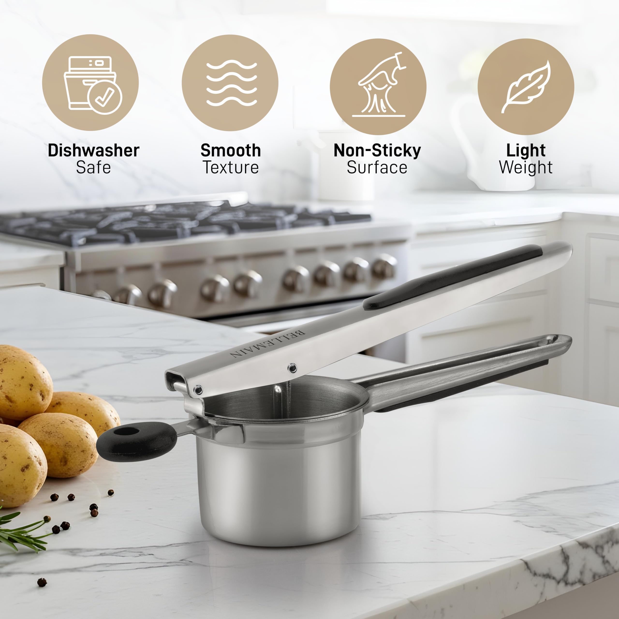 Bellemain stainless steel potato ricer built for longevity