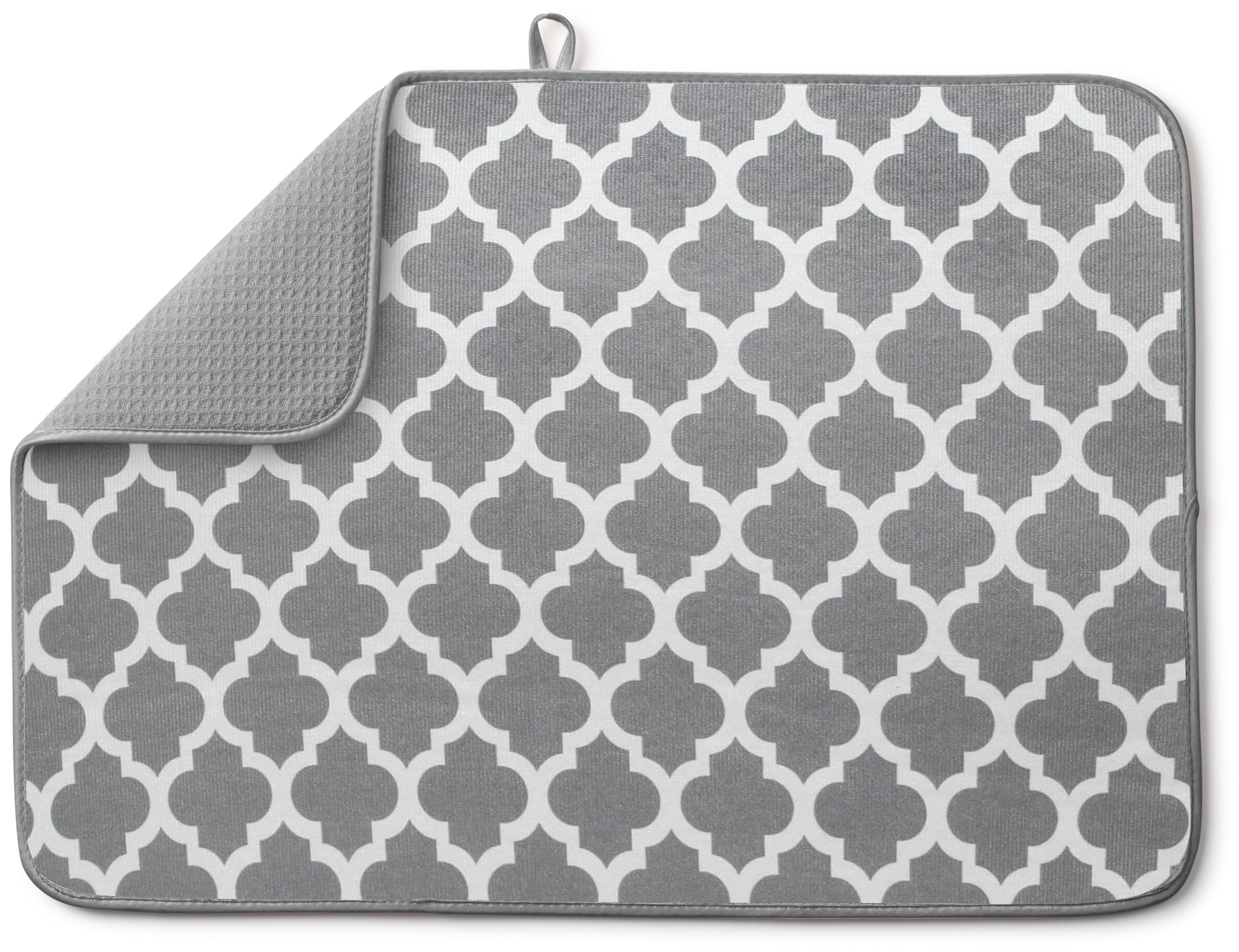Bellemain XXL dish mat trellis pattern protects counters while drying dishes