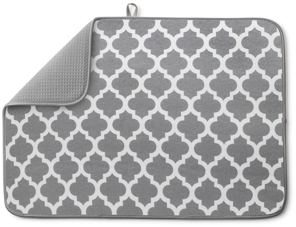 Bellemain XXL dish mat trellis pattern protects counters while drying dishes