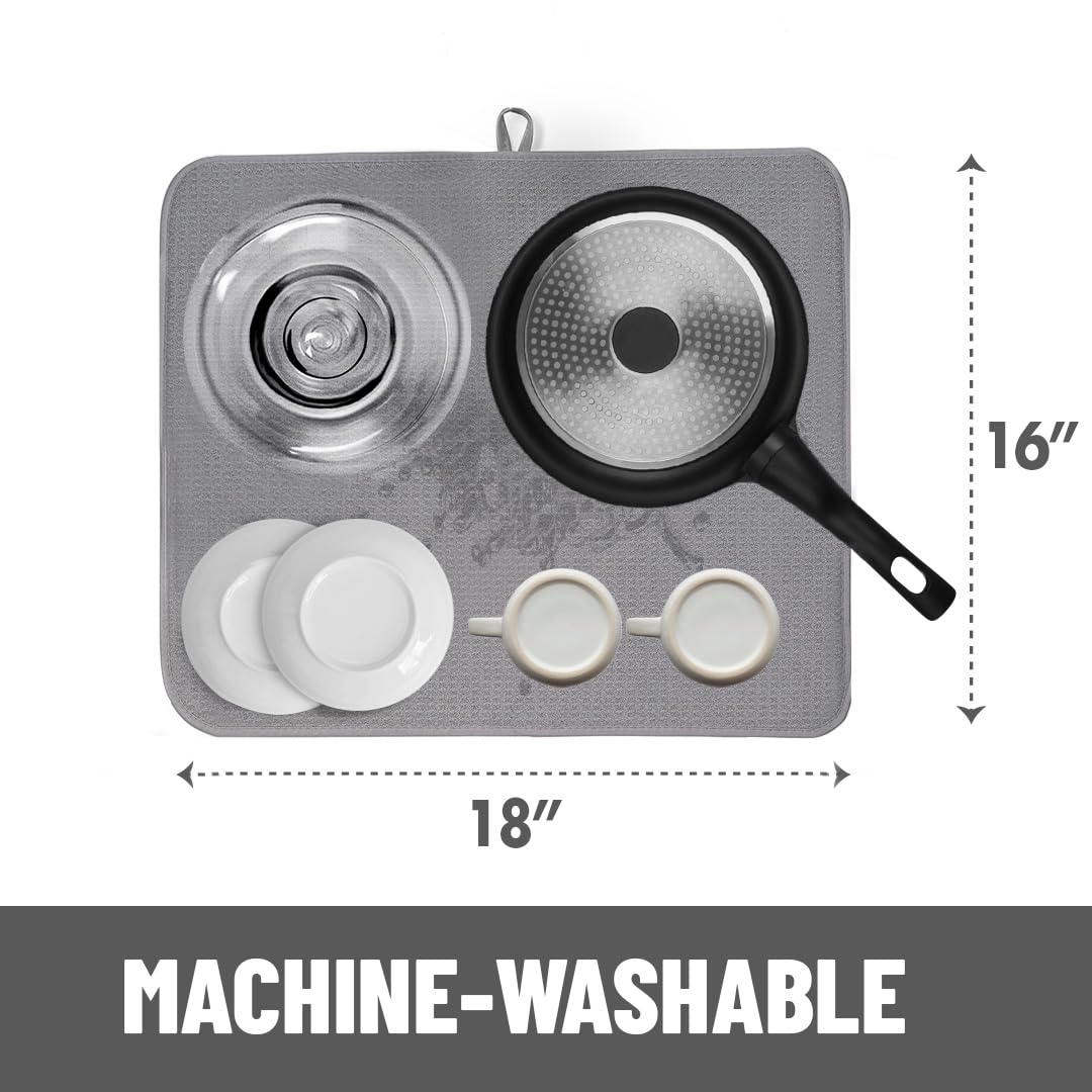 Bellemain XXL dish mat absorbency core demonstrates moisture capacity for daily use.
