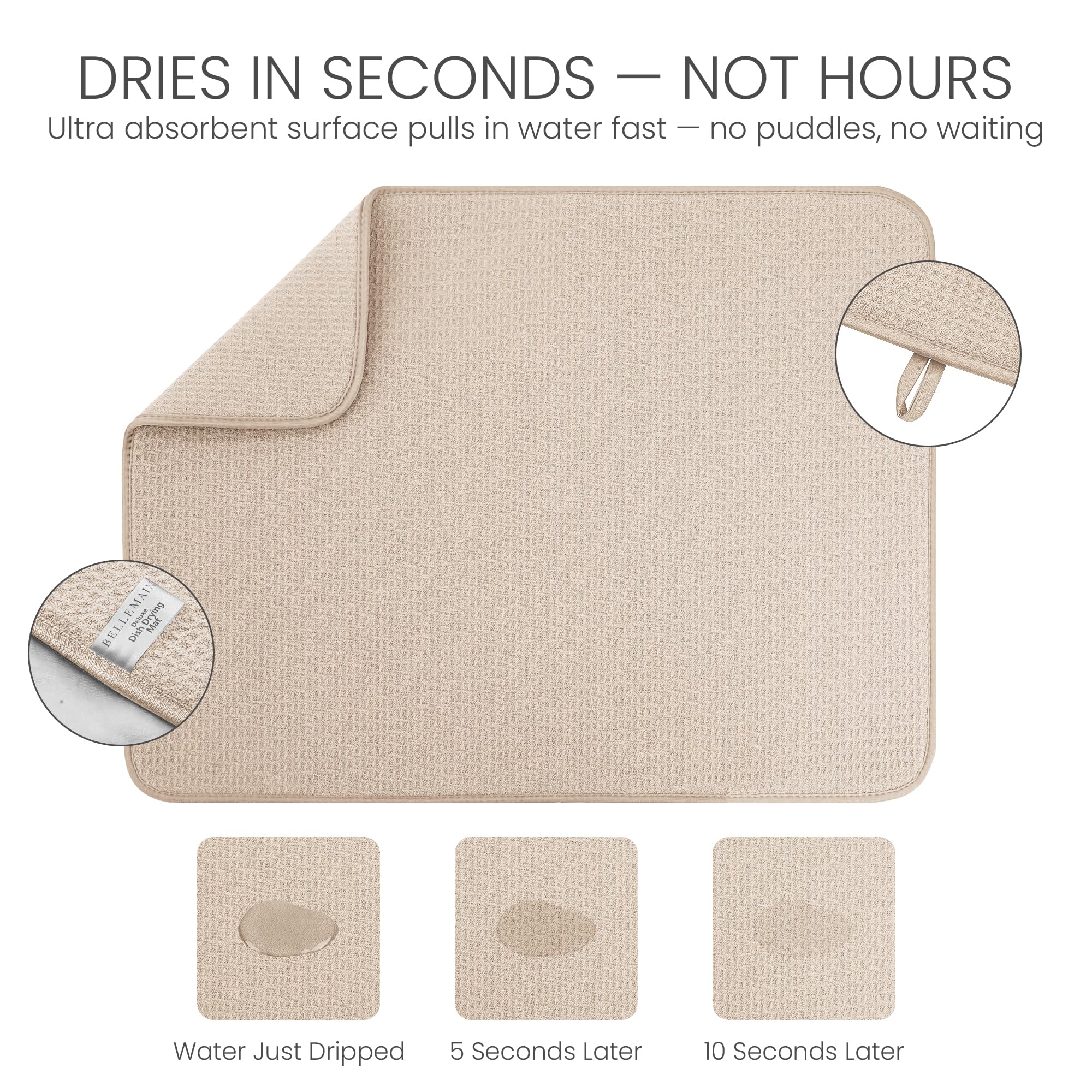 Bellemain XXL Dish Mat counter-protection keeps delicate surfaces safe from pots and dishes.