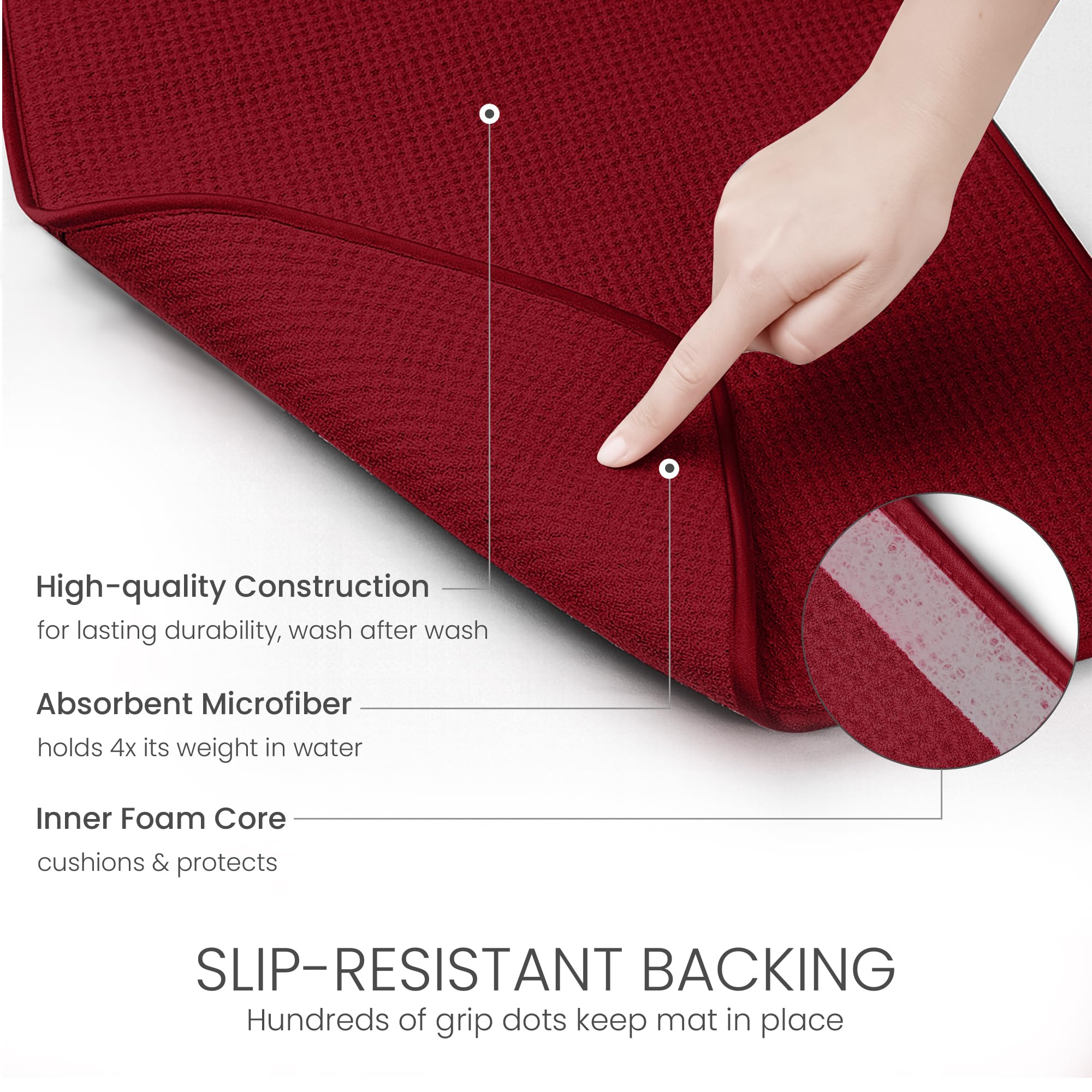 Bellemain dish mat folds for storage and hangs to dry