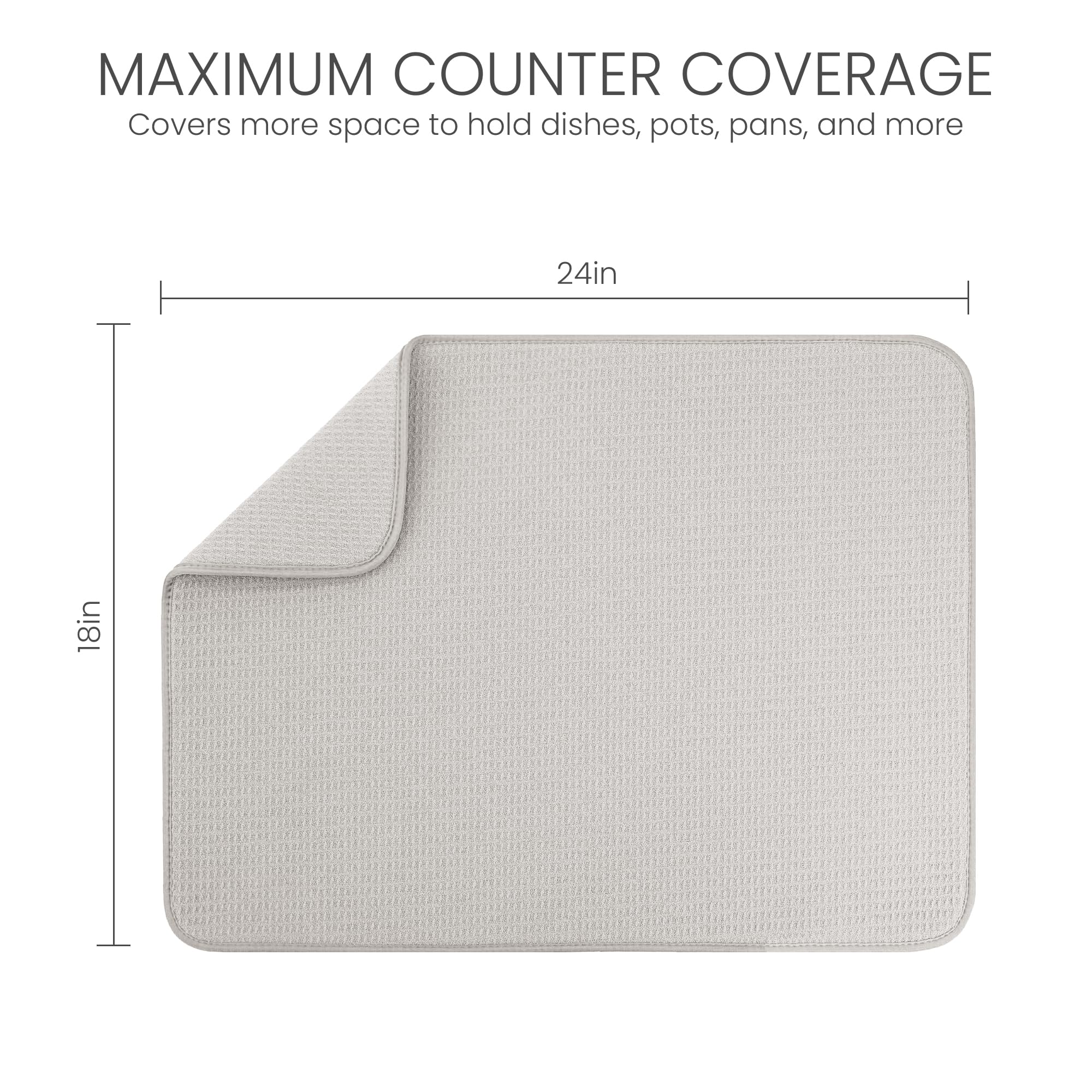Bellemain XXL dish mat stretched to fit a full sink with large pots