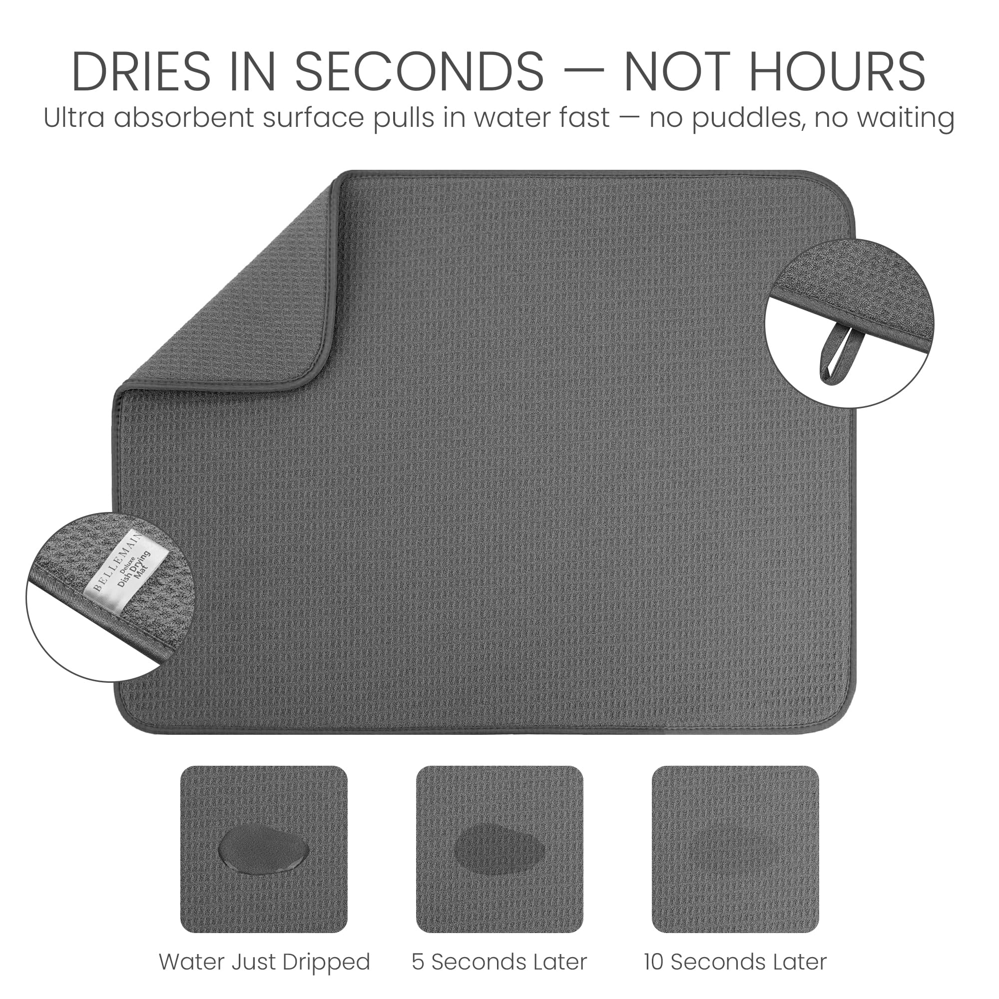 Bellemain XXL Dish Mat shields delicate glassware from scratches.