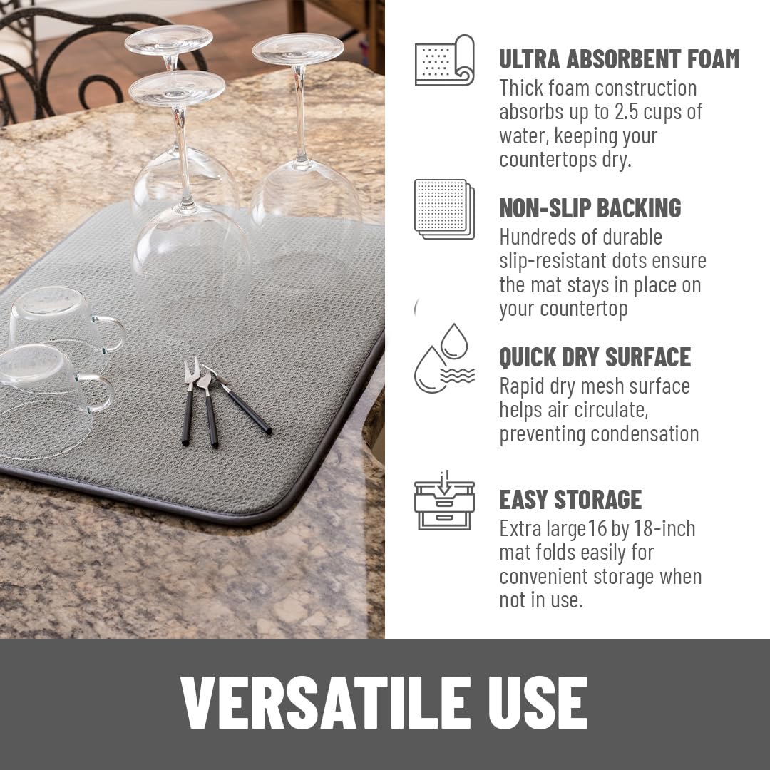Bellemain XXL dish mat glassware protection focuses on delicate cups and crystal safety.