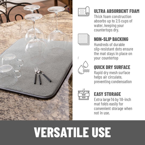 Bellemain XXL dish mat glassware protection focuses on delicate cups and crystal safety.
