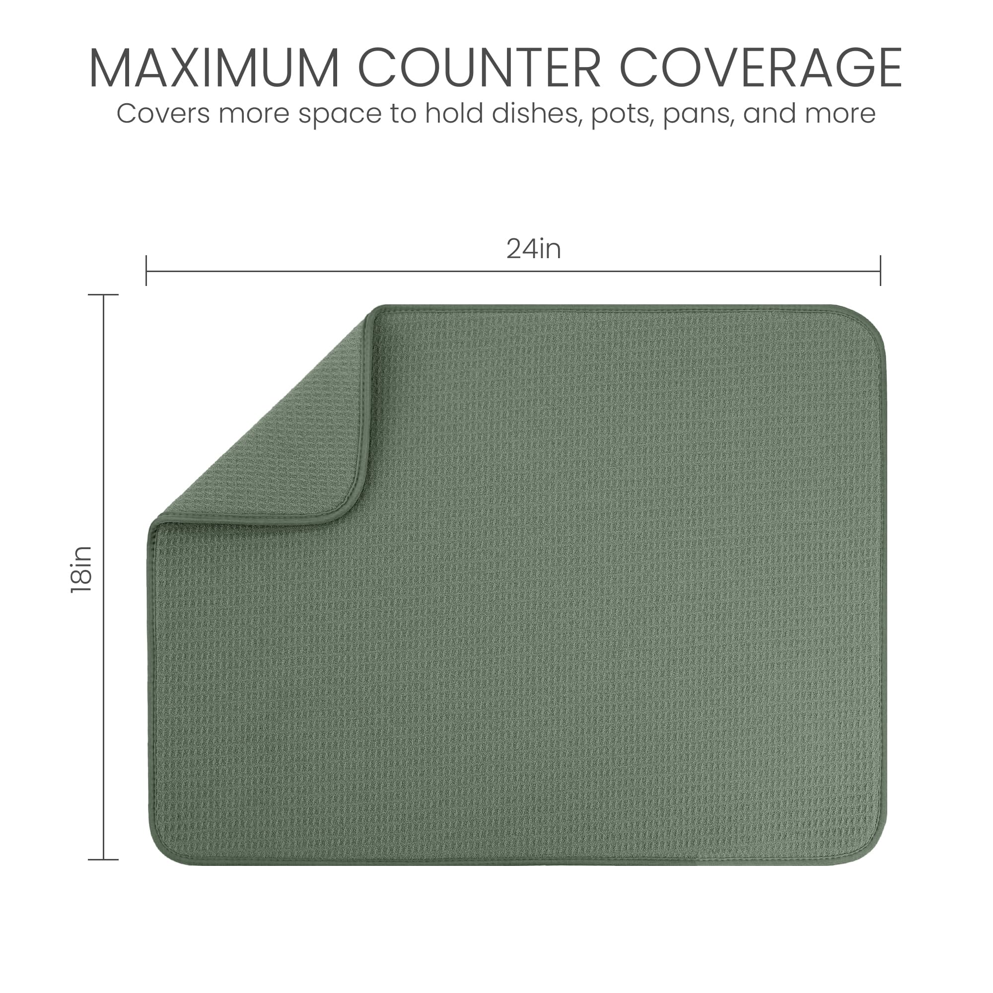 Bellemain XXL dish mat with honeycomb weave absorbs quickly during busy dish duty.