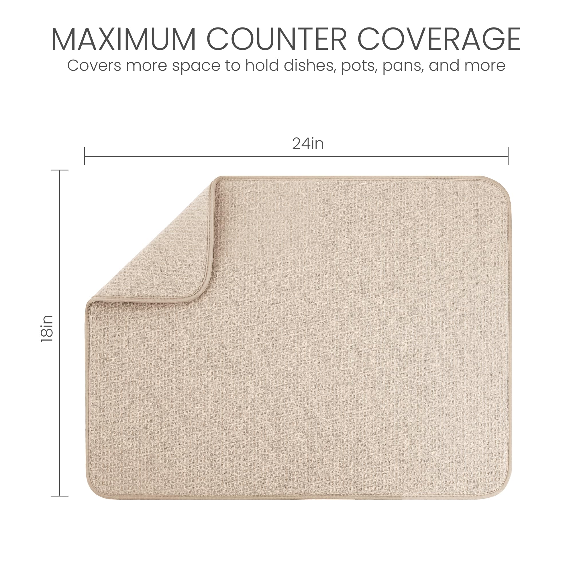 Bellemain XXL Dish Mat honeycomb-weave boosts absorption for faster air drying.