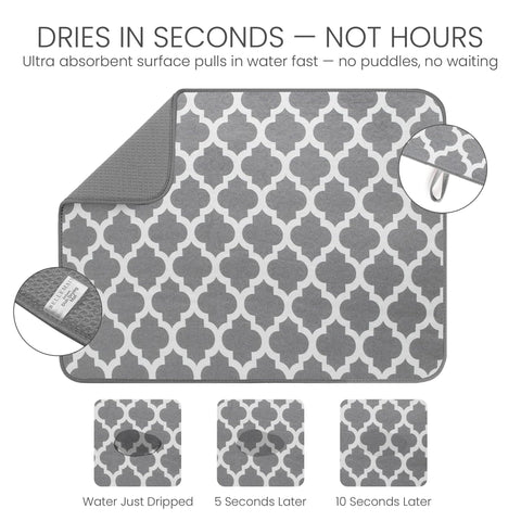 Bellemain XXL dish mat honeycomb weave enables fast drying on counters