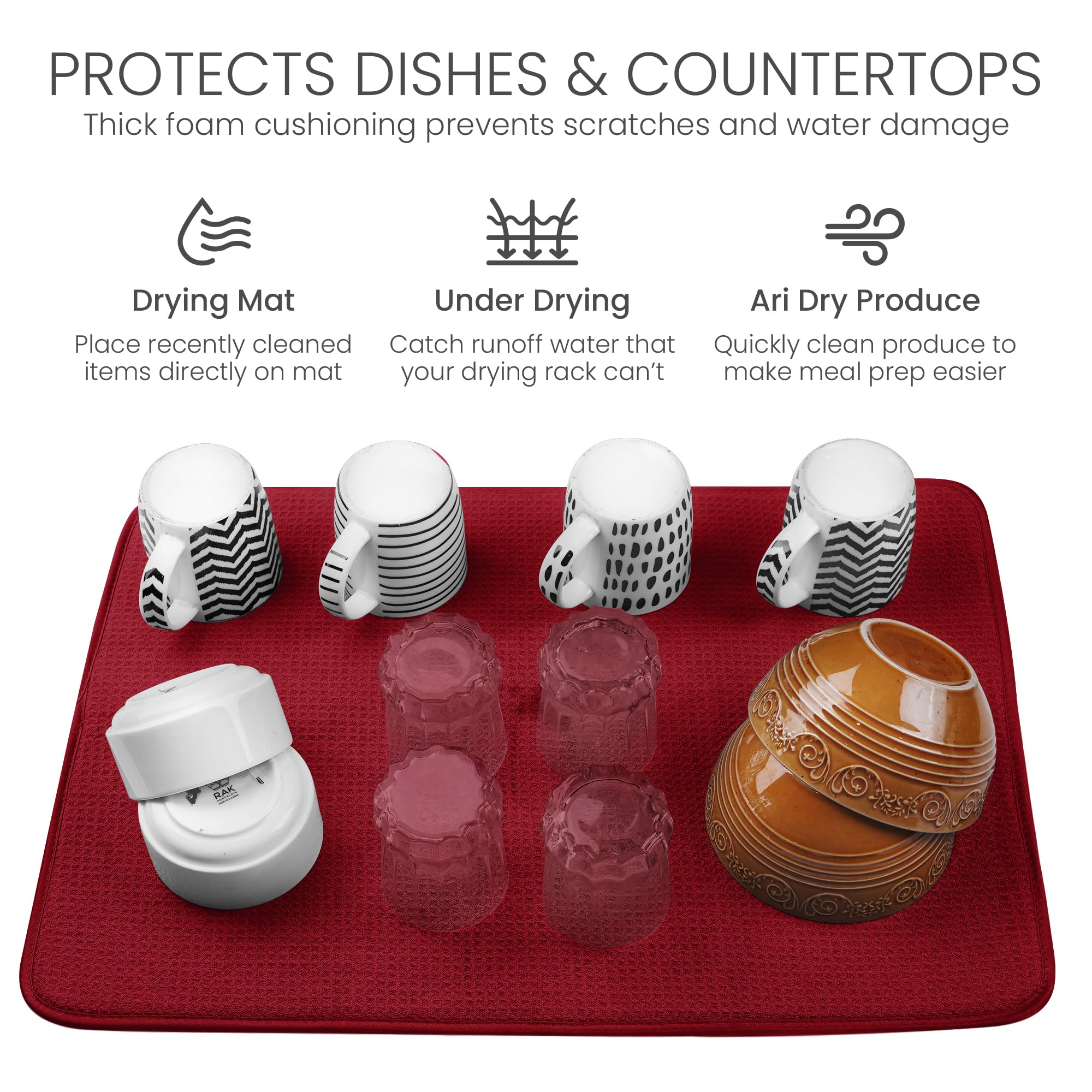 Bellemain microfiber 3-ply construction cushions items and resists odors