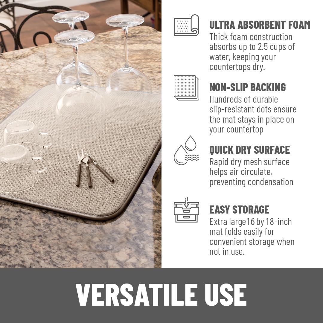 Bellemain XXL dish mat folds for easy storage and quick-dry hanging