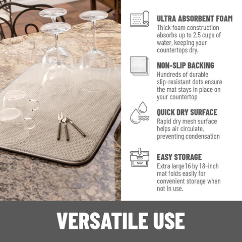 Bellemain XXL dish mat folds for easy storage and quick-dry hanging