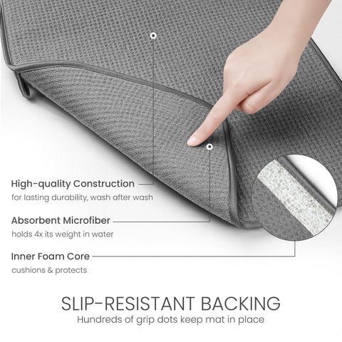 Bellemain XXL Dish Mat quick-dry hang tag for easy storage.