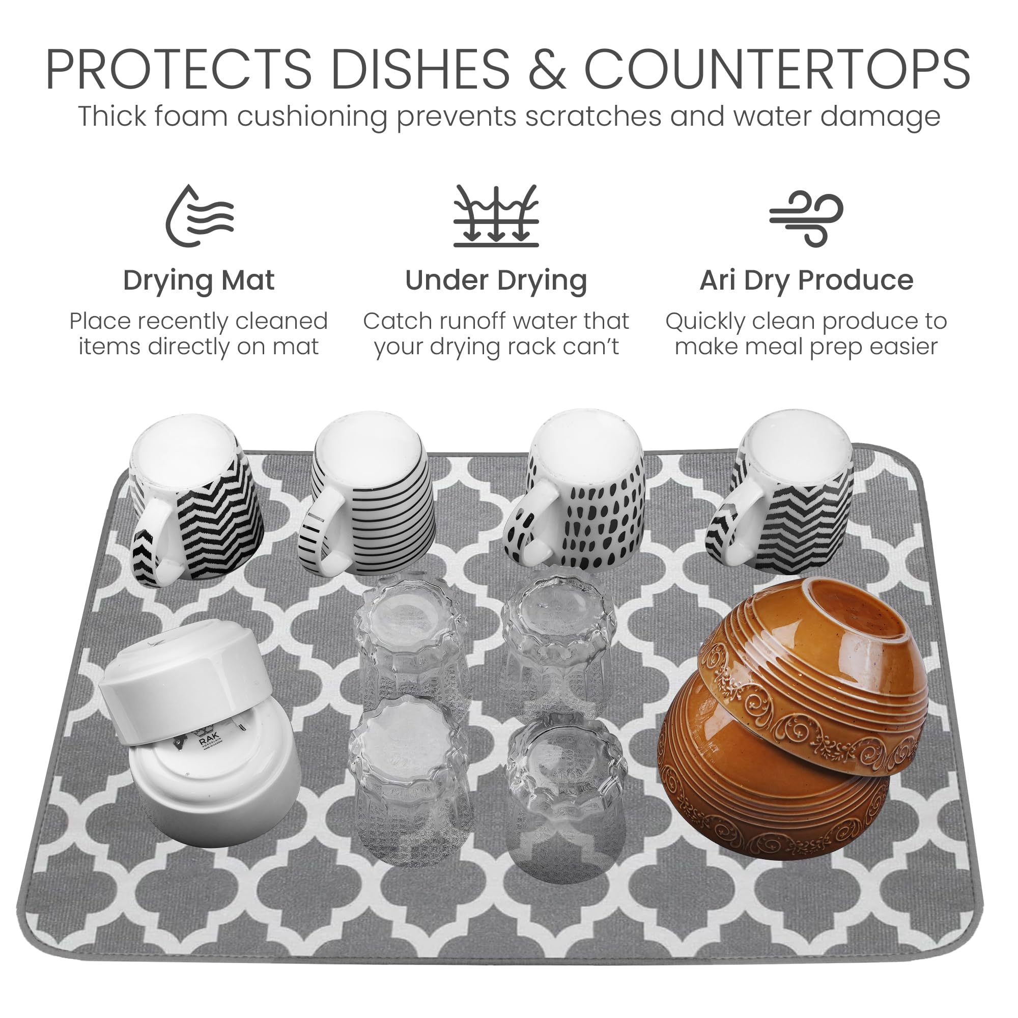 Bellemain XXL dish mat quick-dry tag for easy storage after use