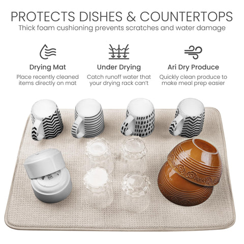 Bellemain XXL Dish Mat quick-dry hang-tag enables easy storage after use.