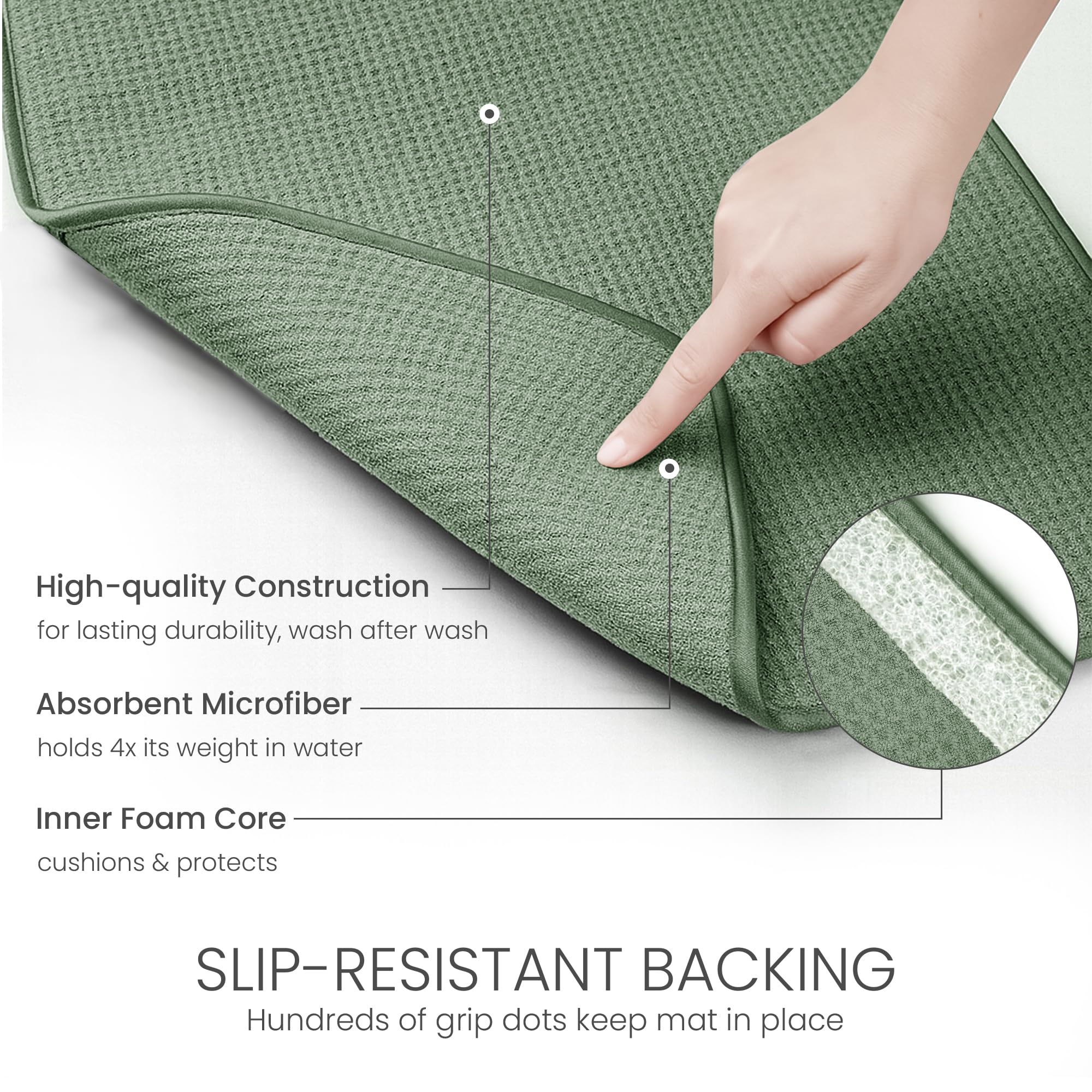 Bellemain XXL mat features a quick-dry tag for easy storage after use.