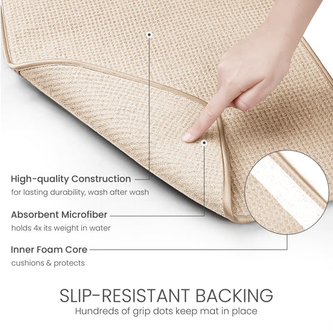 Bellemain XXL Dish Mat washable microfiber stays fresh after repeated washing.