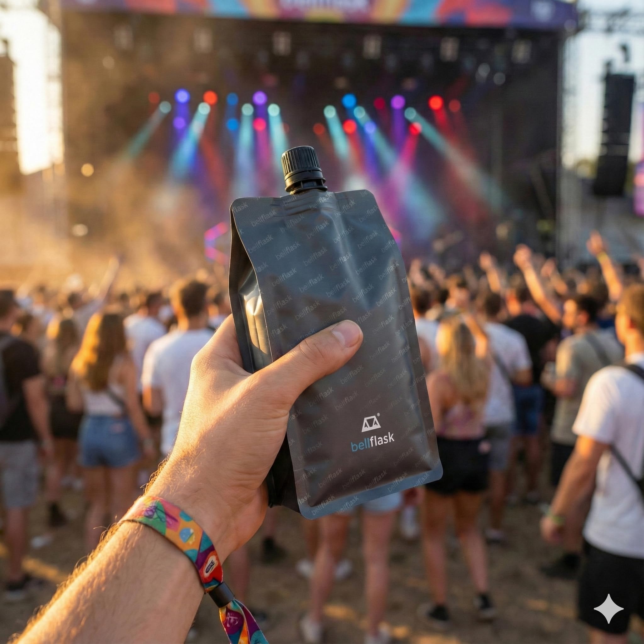 BellFlask spill-proof cap keeps liquids secure inside bags during travel.