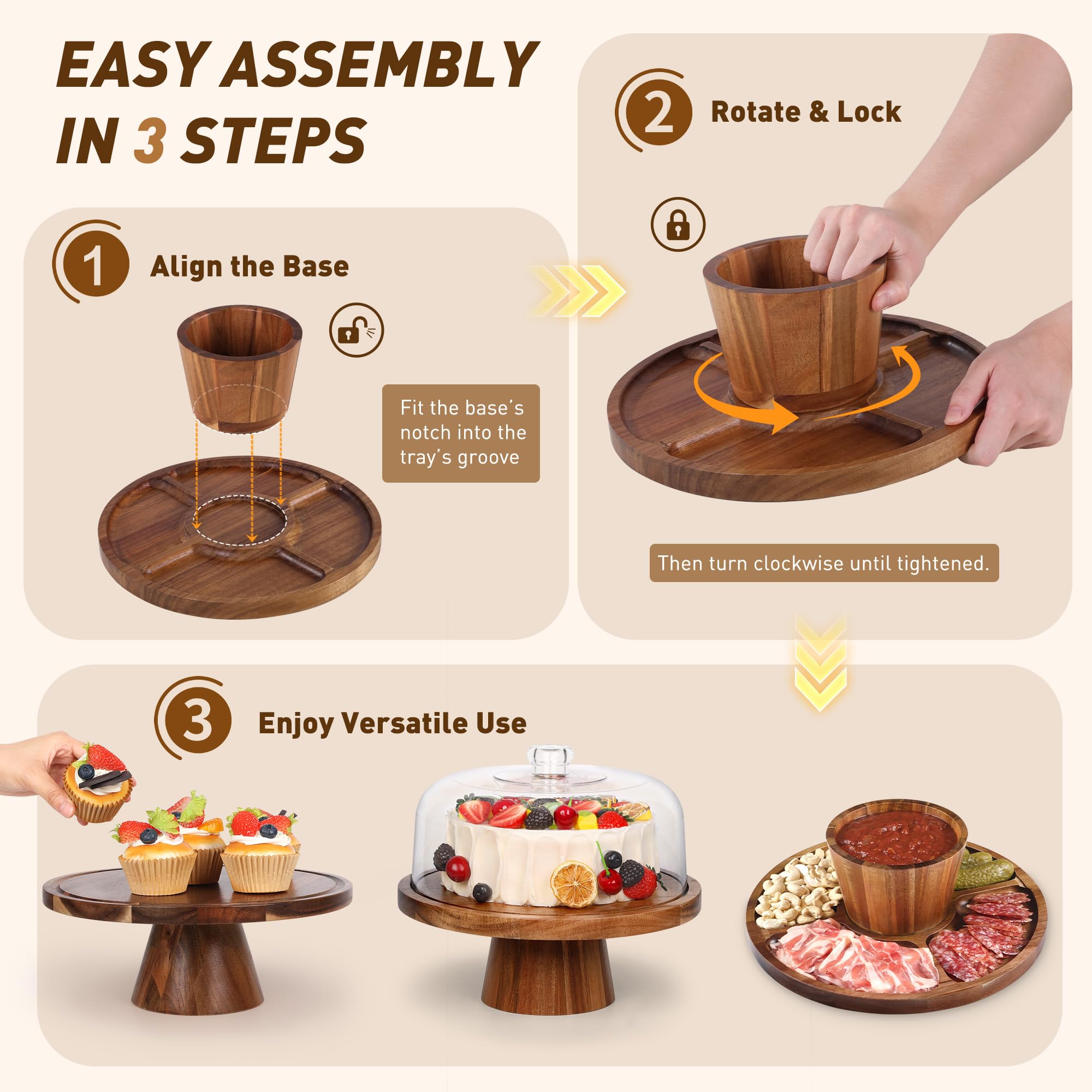 Bellsal acrylic dome lid for cake stand, lightweight and clear for easy viewing.