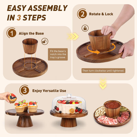 Bellsal acrylic dome lid for cake stand, lightweight and clear for easy viewing.