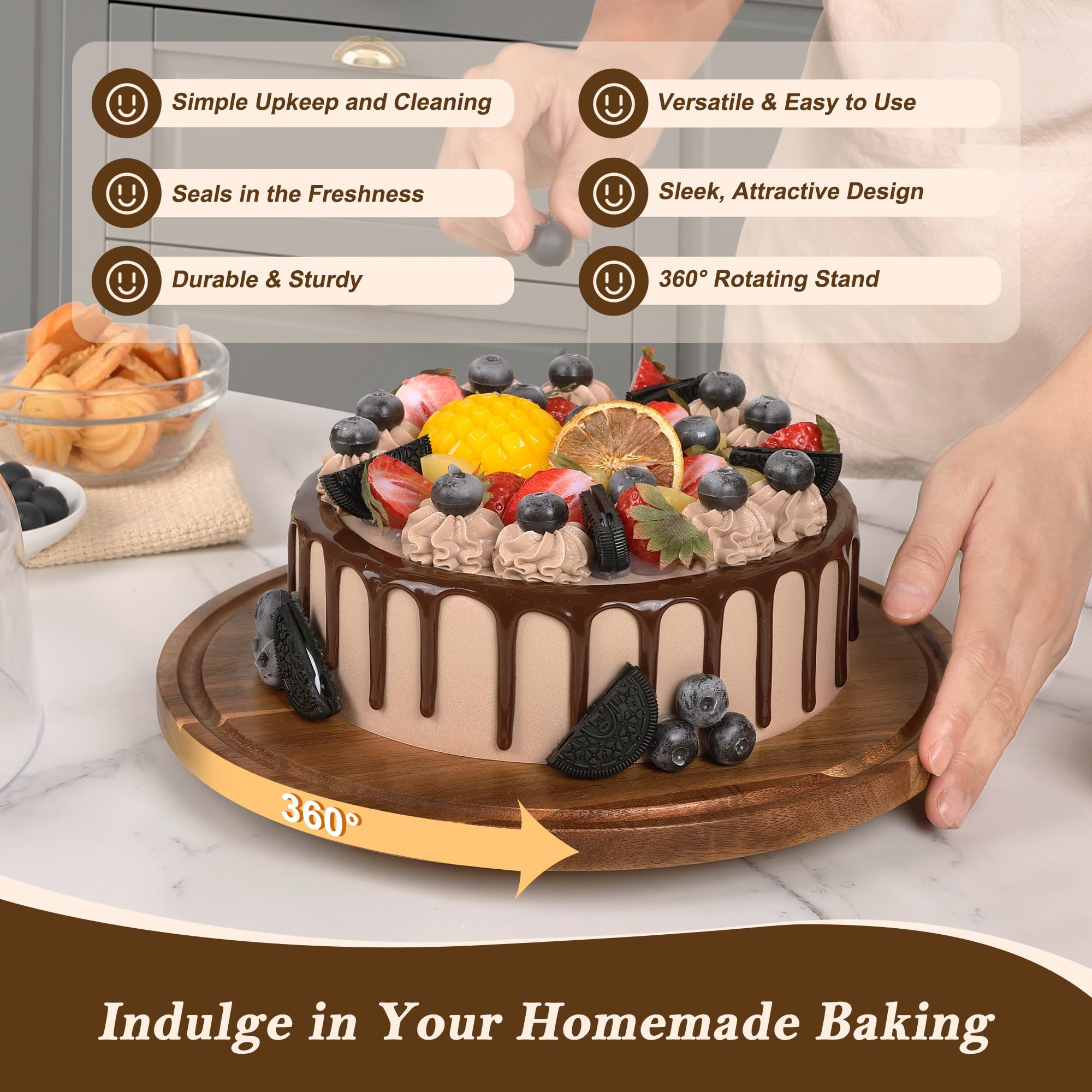 Bellsal acrylic dome lid protects treats while guests admire them