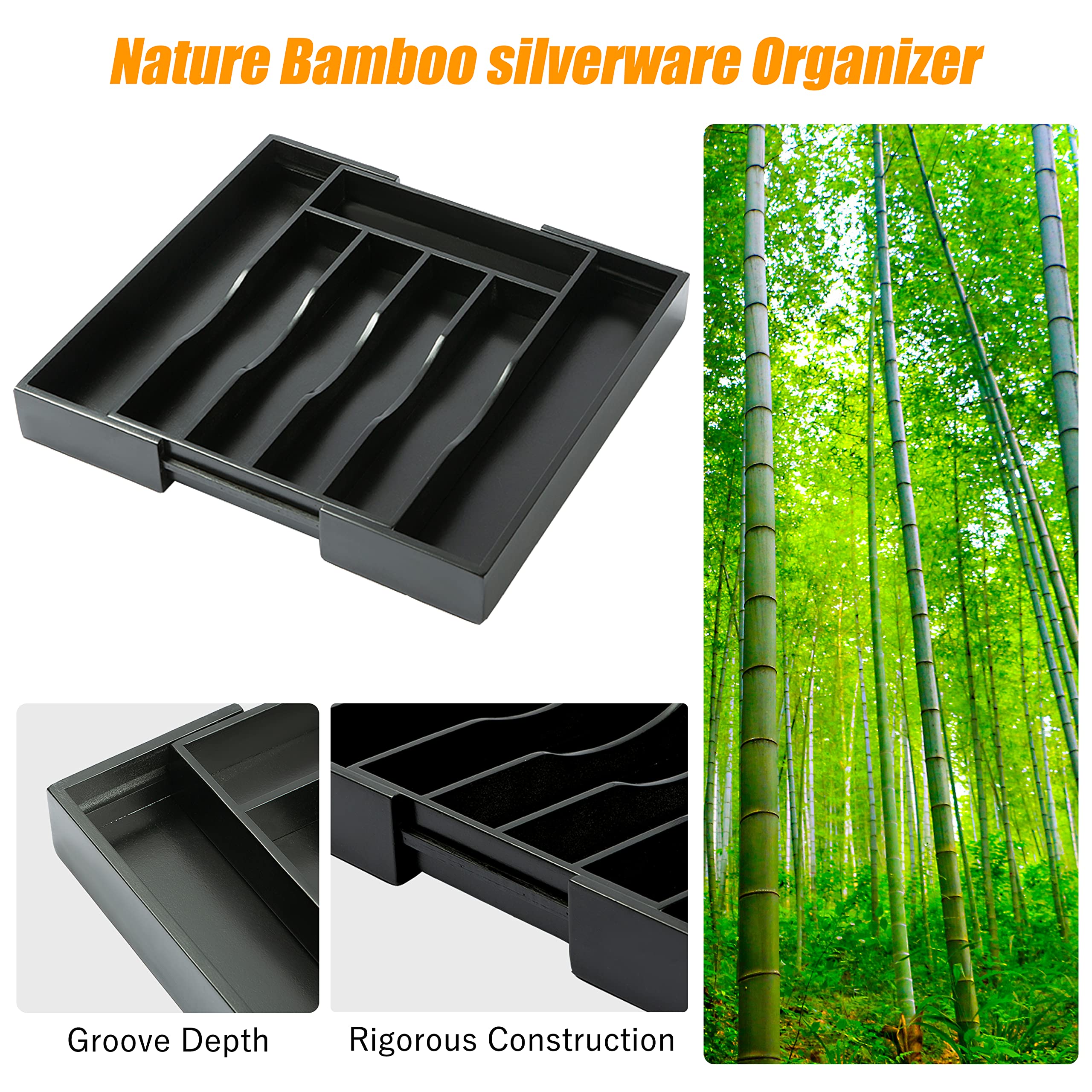 Bellsal bamboo tray with smooth finish for easy cleanup and family use