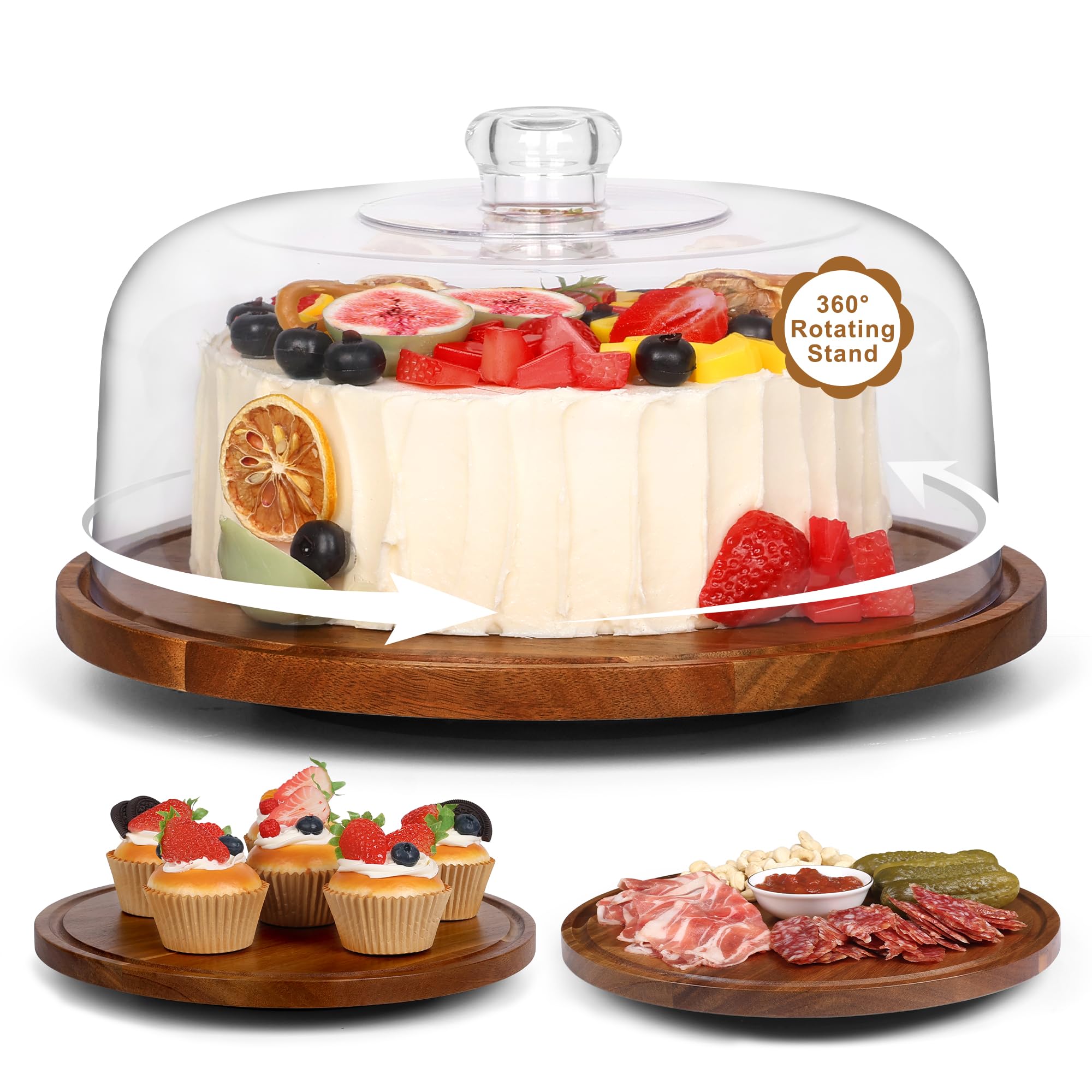 Bellsal cake stand with dome showcases desserts, ideal centerpiece for celebrations