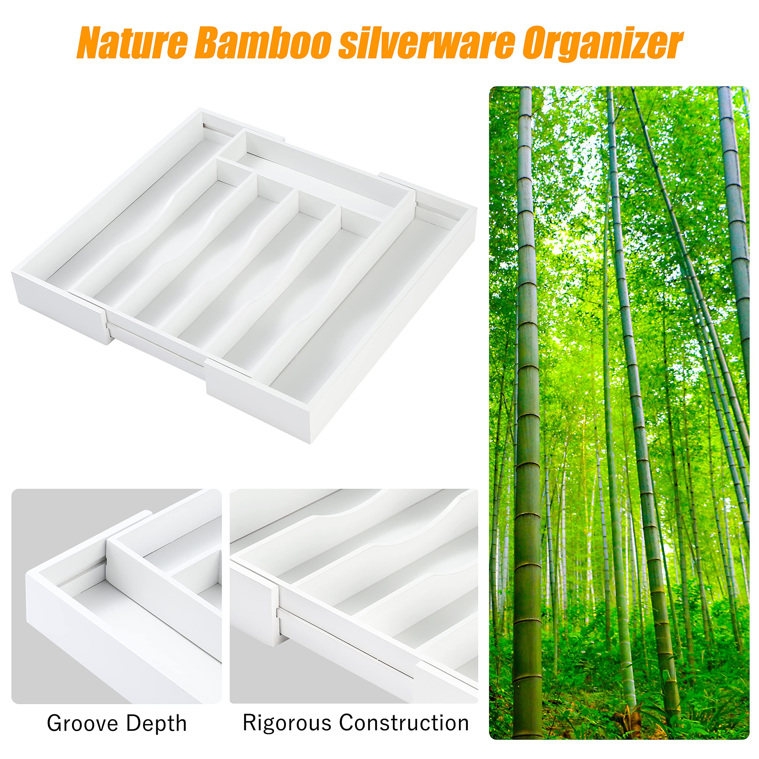Bellsal natural bamboo finish conveys durable, odor-free family use.