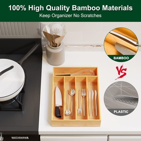 Bellsal natural bamboo close-up highlighting sustainable material and smooth surface.