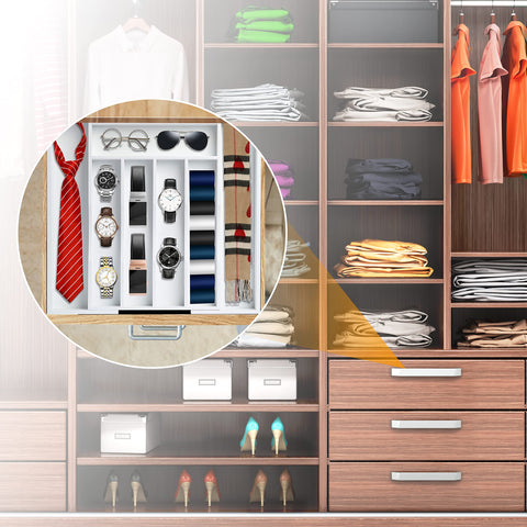 Bellsal office storage solution keeps stationery organized in a compact tray.