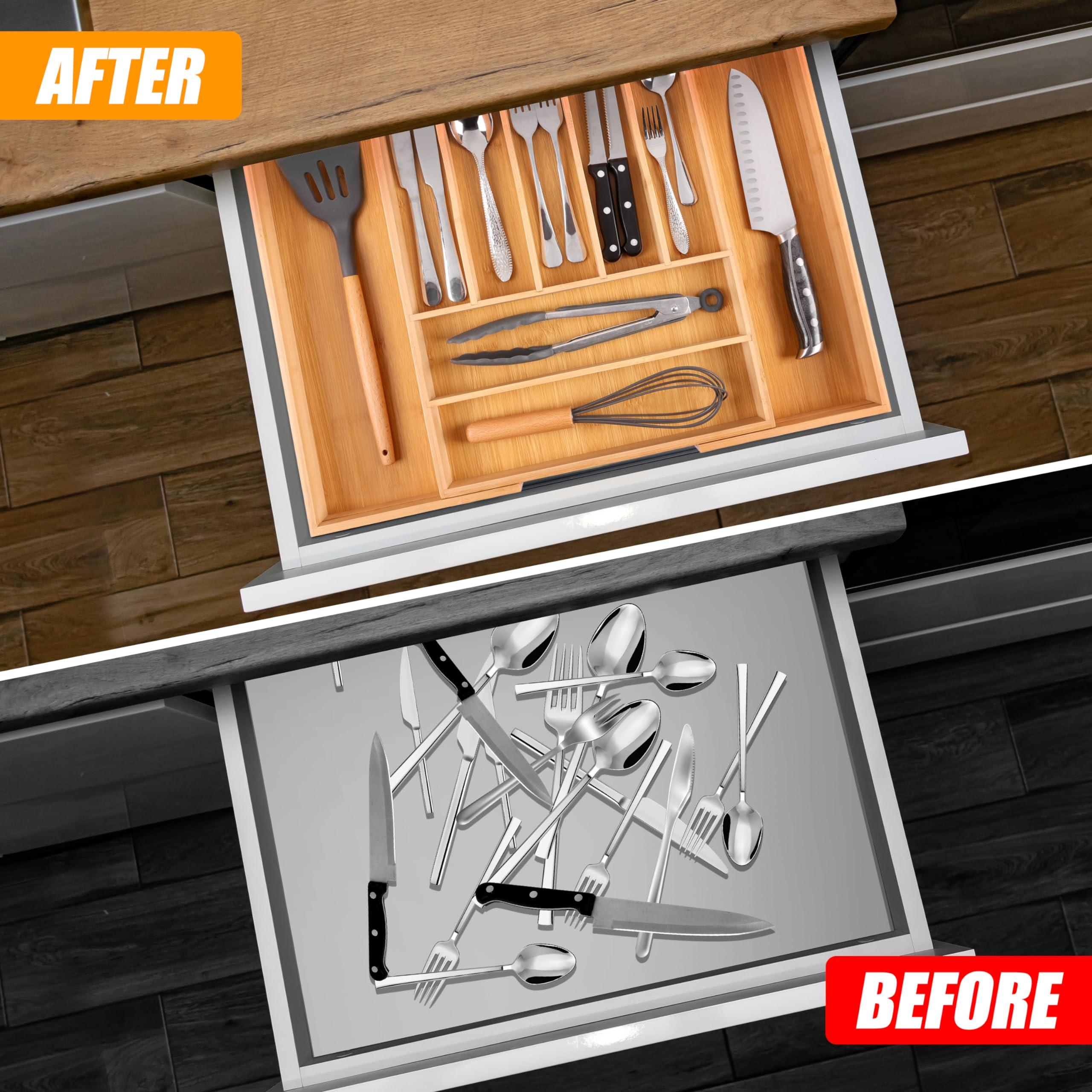 Bellsal organizer with grooved edges - easy retrieval for spoons and forks.
