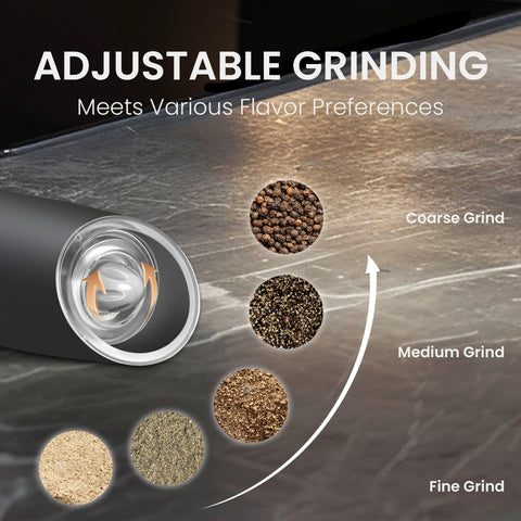 BELRIGO gravity-sensing salt and pepper shakers powered by 6-AAA batteries