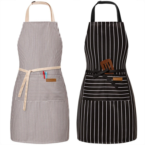 BeLuyi bib apron with adjustable strap for a comfortable chest-to-knee fit.