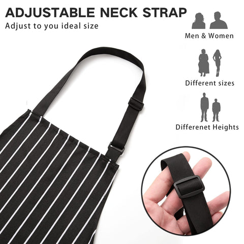 BeLuyi bib apron chest-to-knee coverage protects clothes while cooking.