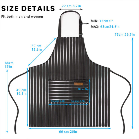 BeLuyi bib apron front pockets keep small items within reach.
