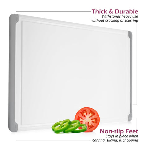 Belwares large surface area supports meats, fish, and vegetables during prep.