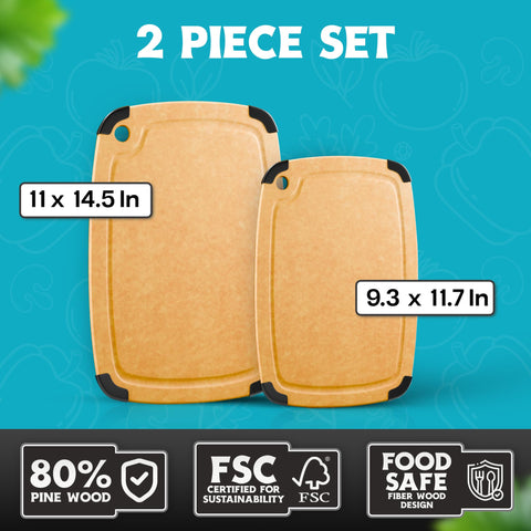 Belwares cutting board with non-slip feet keeps stable on counters.
