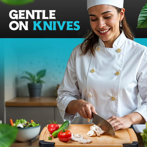Belwares knife-friendly surface helps protect blades.